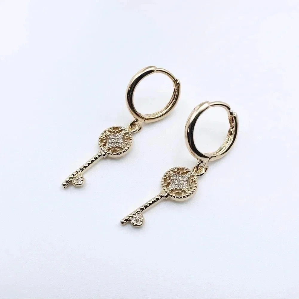 Key Hoops Earrings - Picture 2 of 3